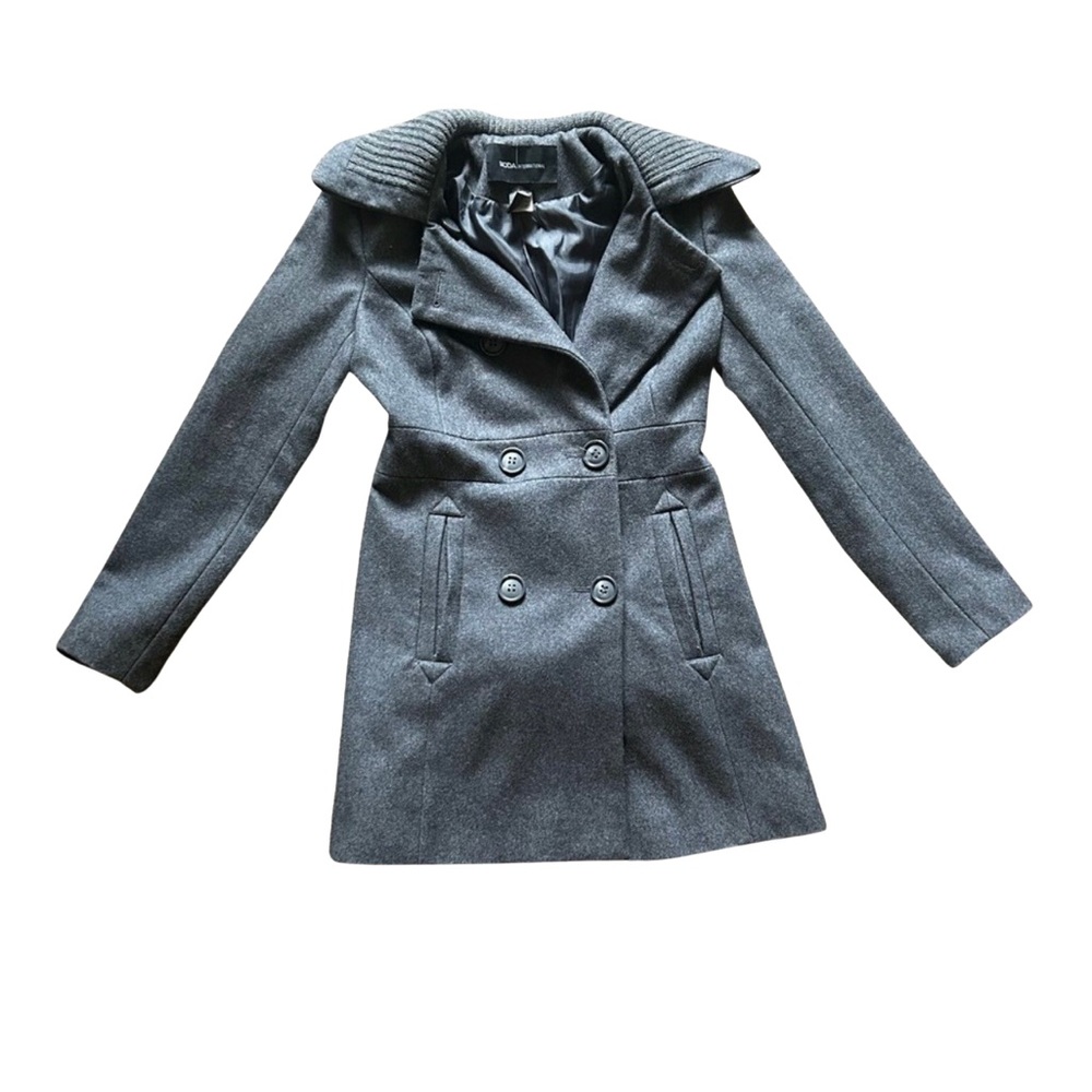 Moda International Wool Blend Gray Peacoat Size 0 GUC